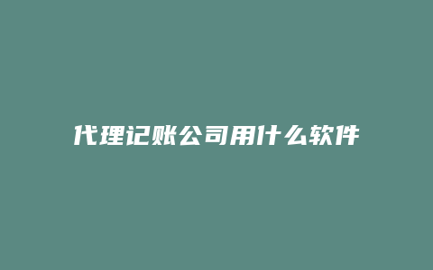 代理记账公司用什么软件