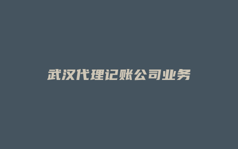 武汉代理记账公司业务