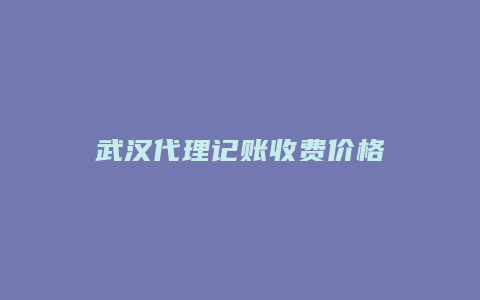 武汉代理记账收费价格