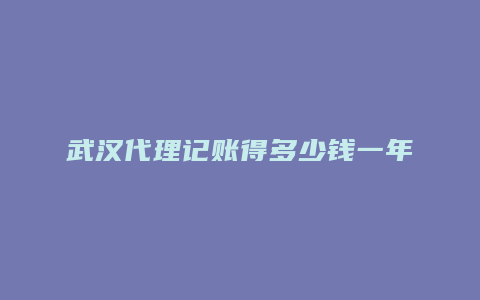 武汉代理记账得多少钱一年