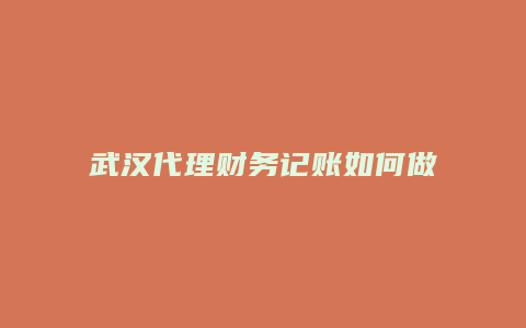 武汉代理财务记账如何做