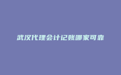 武汉代理会计记账哪家可靠