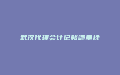 武汉代理会计记账哪里找