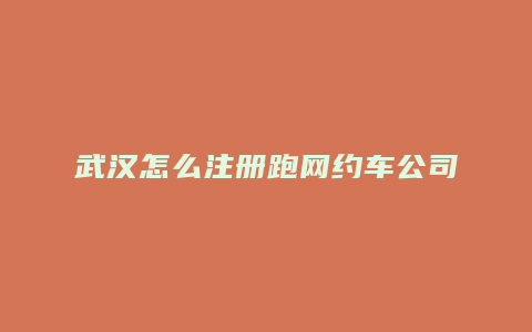 武汉怎么注册跑网约车公司