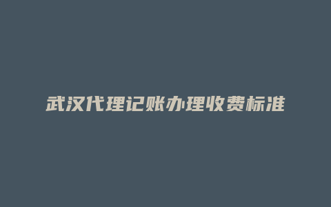 武汉代理记账办理收费标准