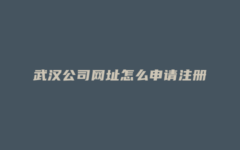 武汉公司网址怎么申请注册