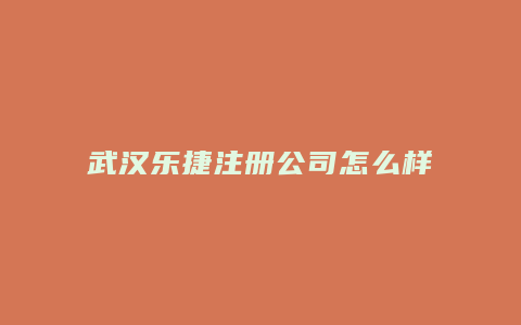 武汉乐捷注册公司怎么样