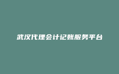 武汉代理会计记账服务平台