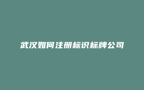 武汉如何注册标识标牌公司