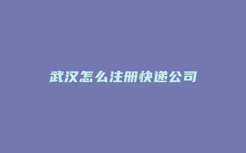 武汉怎么注册快递公司