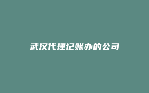 武汉代理记账办的公司