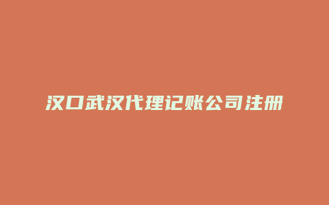 汉口武汉代理记账公司注册