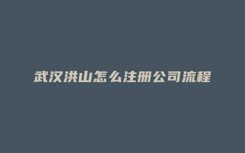 武汉洪山怎么注册公司流程