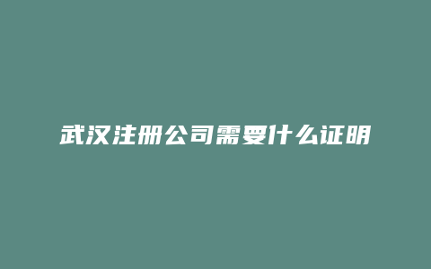 武汉注册公司需要什么证明